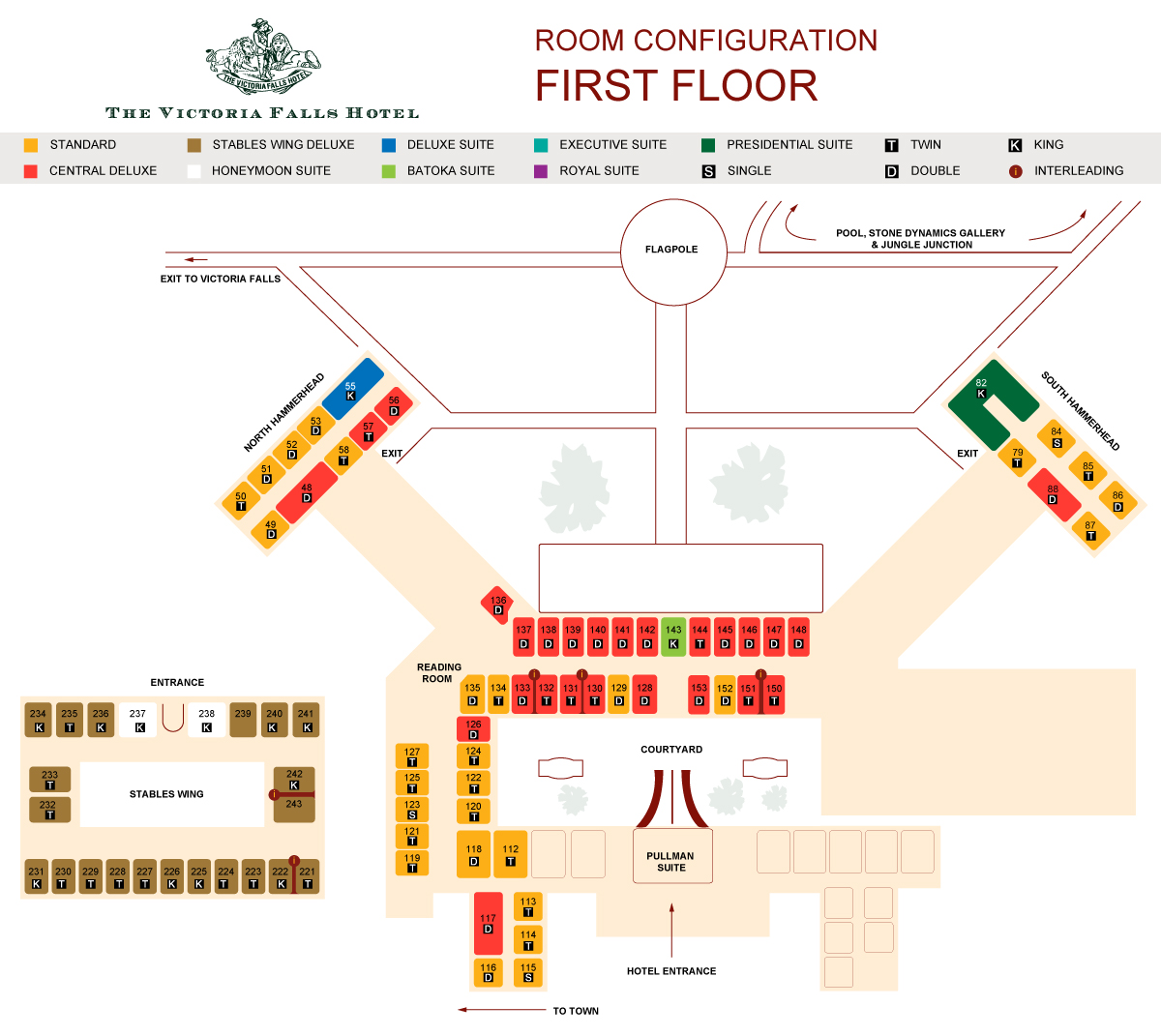 Victoria Falls Hotel first floor layout